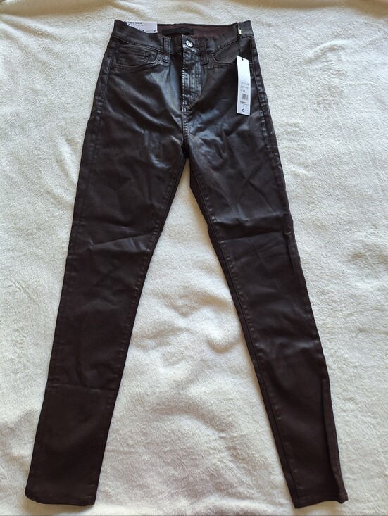 Joe's Jeans Denim - Joe's Jeans The Charlie High Rise Coated Skinny Ankle Pants 25 Glazed Brown NWT